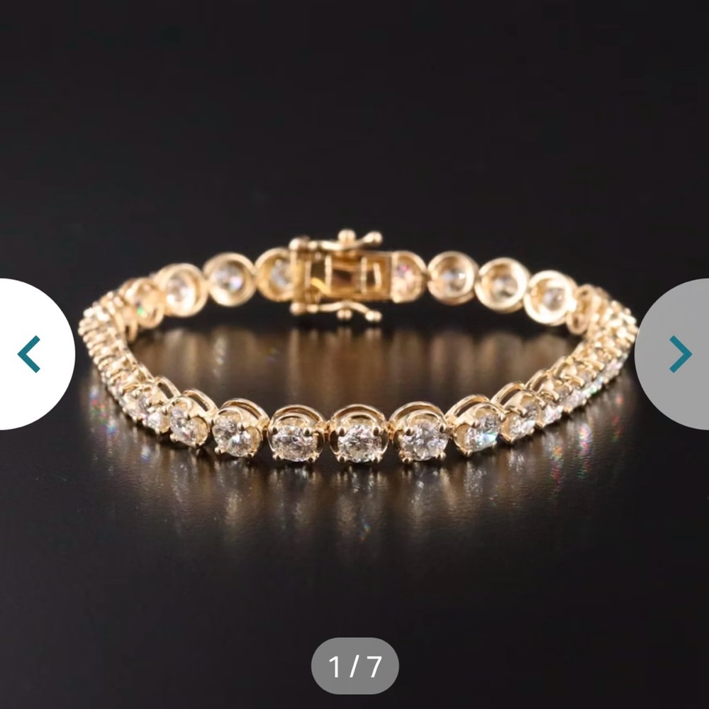 9.67 ctw 14 k Gold Tennis Bracelet